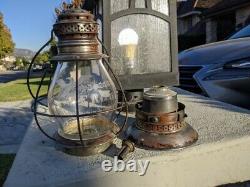 L. F. Relyea German Silver Presentation Railroad Lantern Fancy Cut Fixed Globe