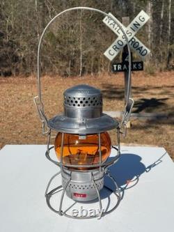 L&N Railroad Adlake Kero Lantern KOPP Amber Globe Unfired Louisville & Nashville