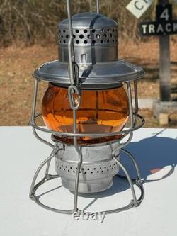 L&N Railroad Adlake Kero Lantern KOPP Amber Globe Unfired Louisville & Nashville