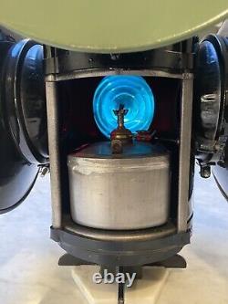 Large Antique Handlan St. Louis 4-Way Railroad Switch Lantern Kopp Lenses 16