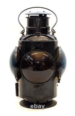 Large Antique Railroad Signal Marker Eot Lantern Hlpm (cnr) With Burner Clean