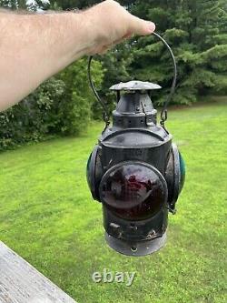 Large Canadian National Railroad CNR Lg Switch Lantern Lamp 4 Lens