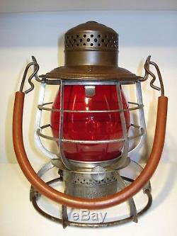 Long Island Railroad Armspear Lantern Red Cast Square Panel Rare