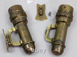 Lot/2 1907 ADAMS WESTLAKE Brass Kerosene Dining Car Railroad Lamps withWall Mounts