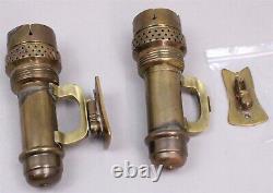 Lot/2 1907 ADAMS WESTLAKE Brass Kerosene Dining Car Railroad Lamps withWall Mounts