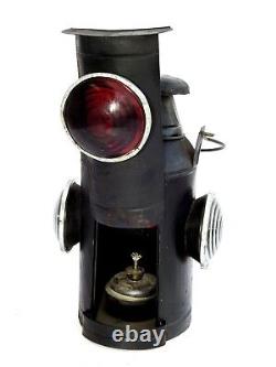 Lot of 03 Railroad Lantern Vintage Antique Indian Rail Lamp Switch 4 Way Signal