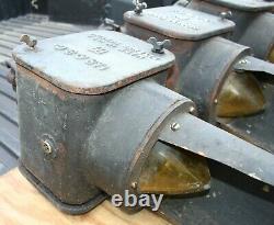 Lot of (3) US & S Co. Railroad Locomotive Train Light Lantern Lamp Cast Iron