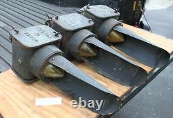 Lot of (3) US & S Co. Railroad Locomotive Train Light Lantern Lamp Cast Iron