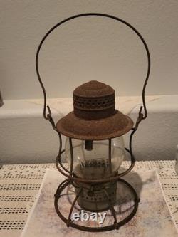 MCRR Reliable Railroad Lantern clear cast extended base MCRR Globe Date Armspear
