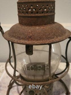MCRR Reliable Railroad Lantern clear cast extended base MCRR Globe Date Armspear