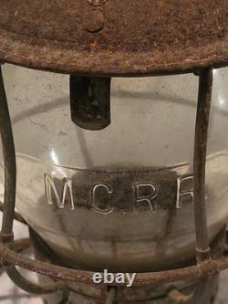 MCRR Reliable Railroad Lantern clear cast extended base MCRR Globe Date Armspear