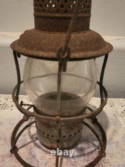 MCRR Reliable Railroad Lantern clear cast extended base MCRR Globe Date Armspear