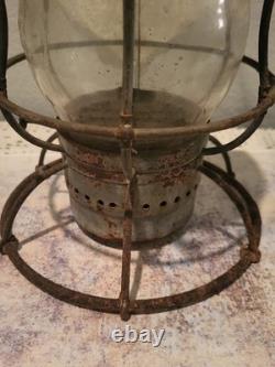MCRR Reliable Railroad Lantern clear cast extended base MCRR Globe Date Armspear
