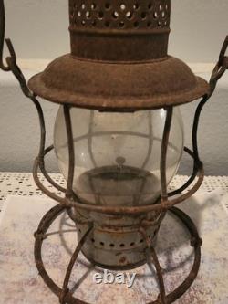 MCRR Reliable Railroad Lantern clear cast extended base MCRR Globe Date Armspear