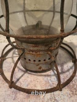 MCRR Reliable Railroad Lantern clear cast extended base MCRR Globe Date Armspear