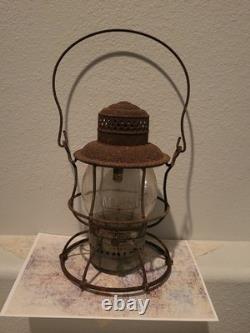 MCRR Reliable Railroad Lantern clear cast extended base MCRR Globe Date Armspear