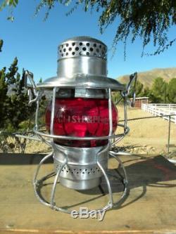 MILWAUKEE ROAD CMSTP&P RAILROAD LANTERN Red Etched CMSTP&PRR Globe