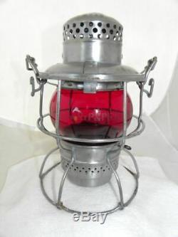 MILWAUKEE ROAD CMSTP&P RAILROAD LANTERN Red Etched CMSTP&PRR Globe