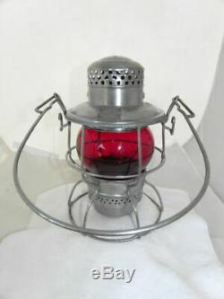 MILWAUKEE ROAD CMSTP&P RAILROAD LANTERN Red Etched CMSTP&PRR Globe