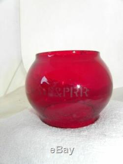 MILWAUKEE ROAD CMSTP&P RAILROAD LANTERN Red Etched CMSTP&PRR Globe