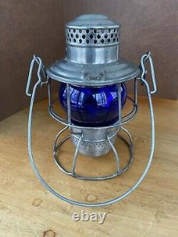 Milwaukee Road Railroad Lantern Blue Globe Adams & Westlake Co