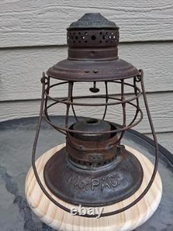 Missouri Pacific Handlan Buck Brass-Top Bell-Bottom Railroad Lantern Frame
