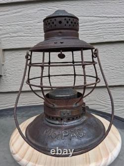 Missouri Pacific Handlan Buck Brass-Top Bell-Bottom Railroad Lantern Frame