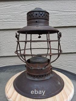 Missouri Pacific Handlan Buck Brass-Top Bell-Bottom Railroad Lantern Frame
