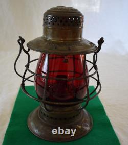 NEW YORK CENTRAL (NYC) RAILROAD DIETZ No. 6 B-B LANTERN with RED EMBOSSED GLOBE