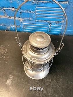 NICE ADLAKE GRAND TRUNK RAILWAY BELLBOTTOM RAILROAD LANTERN WithEMBOSSED GTR GLOBE