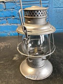 NICE ADLAKE GRAND TRUNK RAILWAY BELLBOTTOM RAILROAD LANTERN WithEMBOSSED GTR GLOBE