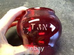 NICE ADLAKE KERO RAILROAD LANTERN WithETCHED (T&N) TEXAS & NORTHERN RED Cnx GLOBE