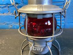 NICE ADLAKE KERO RAILROAD LANTERN WithETCHED (T&N) TEXAS & NORTHERN RED Cnx GLOBE