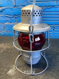 NICE ADLAKE KERO RAILROAD LANTERN WithETCHED (T&N) TEXAS & NORTHERN RED Cnx GLOBE