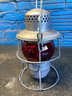 NICE ADLAKE KERO RAILROAD LANTERN WithETCHED (T&N) TEXAS & NORTHERN RED Cnx GLOBE