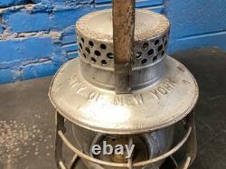 NICE DIETZ No. 39 STEEL CLAD CITY OF NEW YORK RAILROAD/TROLLEY LANTERN WithGLOBE
