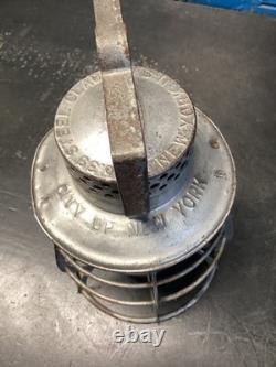 NICE DIETZ No. 39 STEEL CLAD CITY OF NEW YORK RAILROAD/TROLLEY LANTERN WithGLOBE