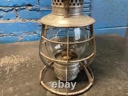 NICE DIETZ No. 39 STEEL CLAD CITY OF NEW YORK RAILROAD/TROLLEY LANTERN WithGLOBE