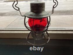 NICE DRESSEL NORFOLK & WESTERN RAILROAD LANTERN WithEMBOSSED (N&W) RED KOPP GLOBE