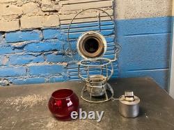 NICE DRESSEL NORFOLK & WESTERN RAILROAD LANTERN WithEMBOSSED (N&W) RED KOPP GLOBE