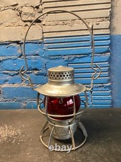 NICE DRESSEL NORFOLK & WESTERN RAILROAD LANTERN WithEMBOSSED (N&W) RED KOPP GLOBE