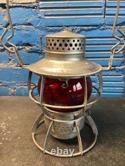 NICE DRESSEL NORFOLK & WESTERN RAILROAD LANTERN WithEMBOSSED (N&W) RED KOPP GLOBE