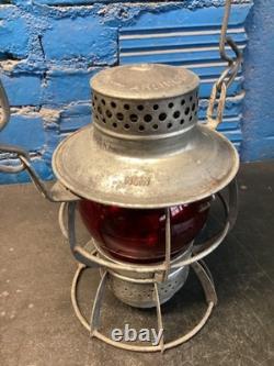 NICE DRESSEL NORFOLK & WESTERN RAILROAD LANTERN WithEMBOSSED (N&W) RED KOPP GLOBE