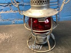 NICE DRESSEL NORFOLK & WESTERN RAILROAD LANTERN WithEMBOSSED (N&W) RED KOPP GLOBE