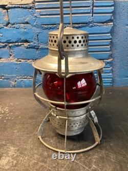 NICE DRESSEL NORFOLK & WESTERN RAILROAD LANTERN WithEMBOSSED (N&W) RED KOPP GLOBE