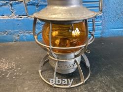 NICE DRESSEL (W. T. CO) WASHINGTON TERMINAL CO. RAILROAD LANTERN WithAMBER GLOBE