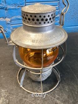 NICE DRESSEL (W. T. CO) WASHINGTON TERMINAL CO. RAILROAD LANTERN WithAMBER GLOBE