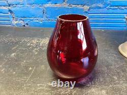 NICE VINTAGE ADLAKE SANTA FE BELLBOTTOM RAILROAD LANTERN WithRED UNMARKED GLOBE