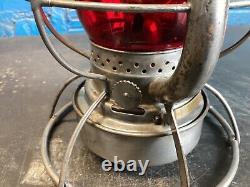 NICE VINTAGE DIETZ VESTA 1924 WABASH RAILWAY RAILROAD LANTERN WithRED GLASS GLOBE