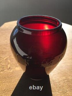 NORTHERN PACIFIC RAILROAD LANTERN FLASHED Red Cast NPRR Extended Base Globe